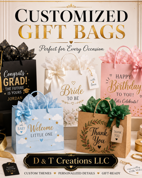 Custom Gift Bag with Matching Ribbon
