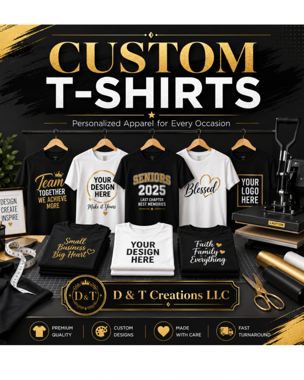 Custom Personalized Adult T-Shirt (Short Sleeve)